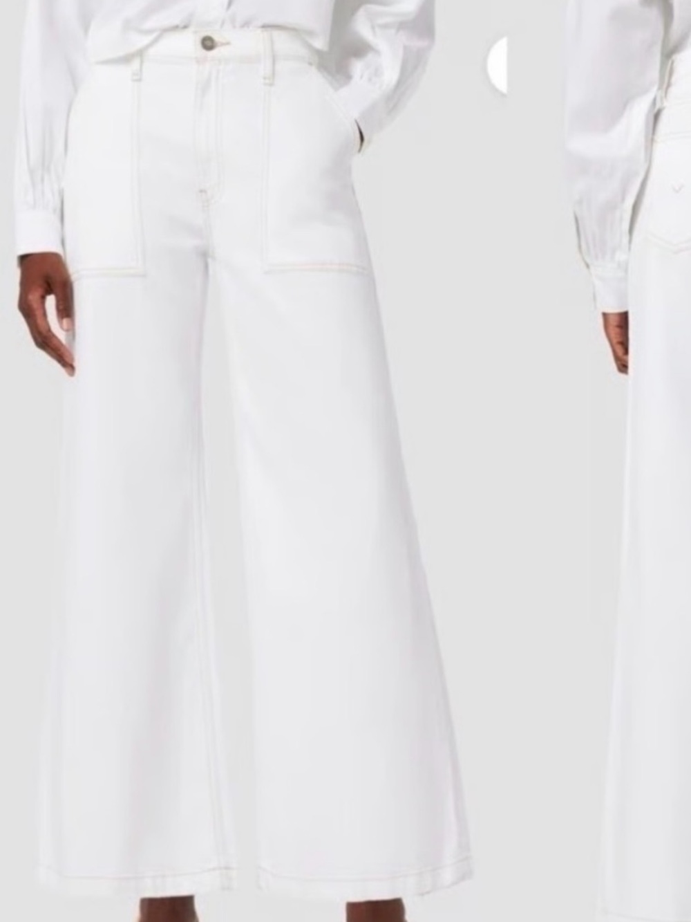 Hudson Jodie Wide-Leg High-Rise Jeans in White